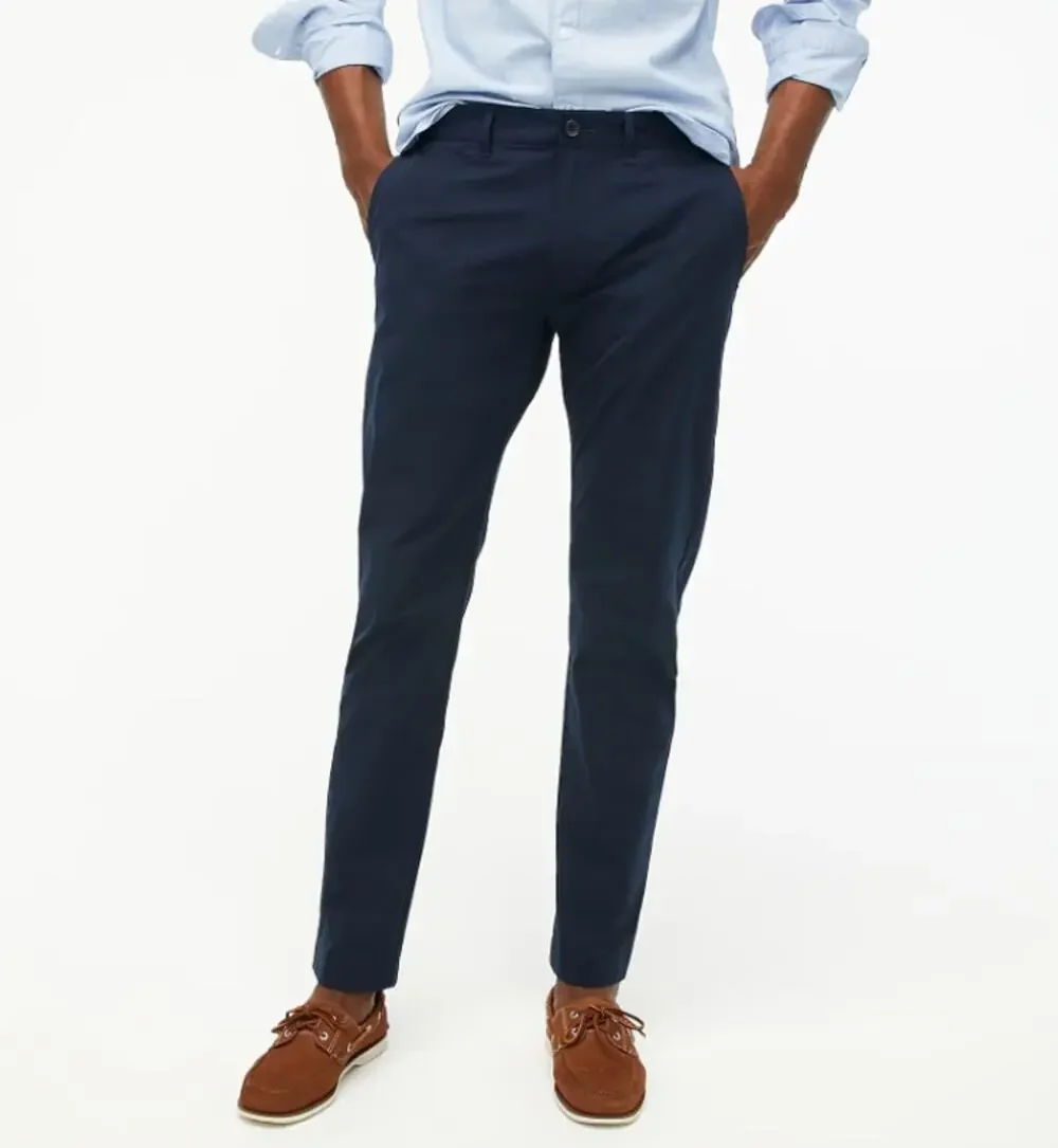 J.Crew Flex Slim-Fit Tech Chino Pants 33x30 Navy Moisture Wicking Sun Protection